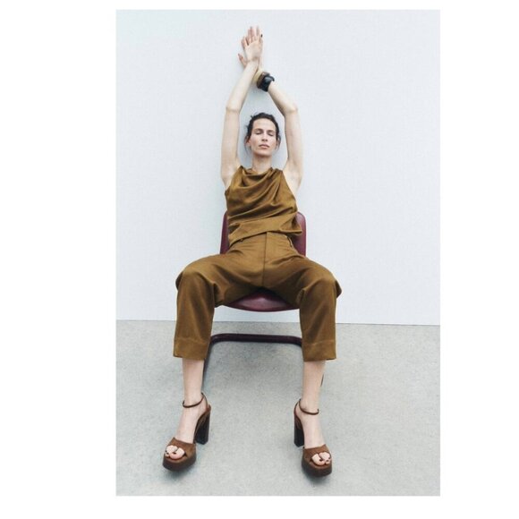 NWT Zara | Zara Woman Draped Satin Top - Picture 8 of 11